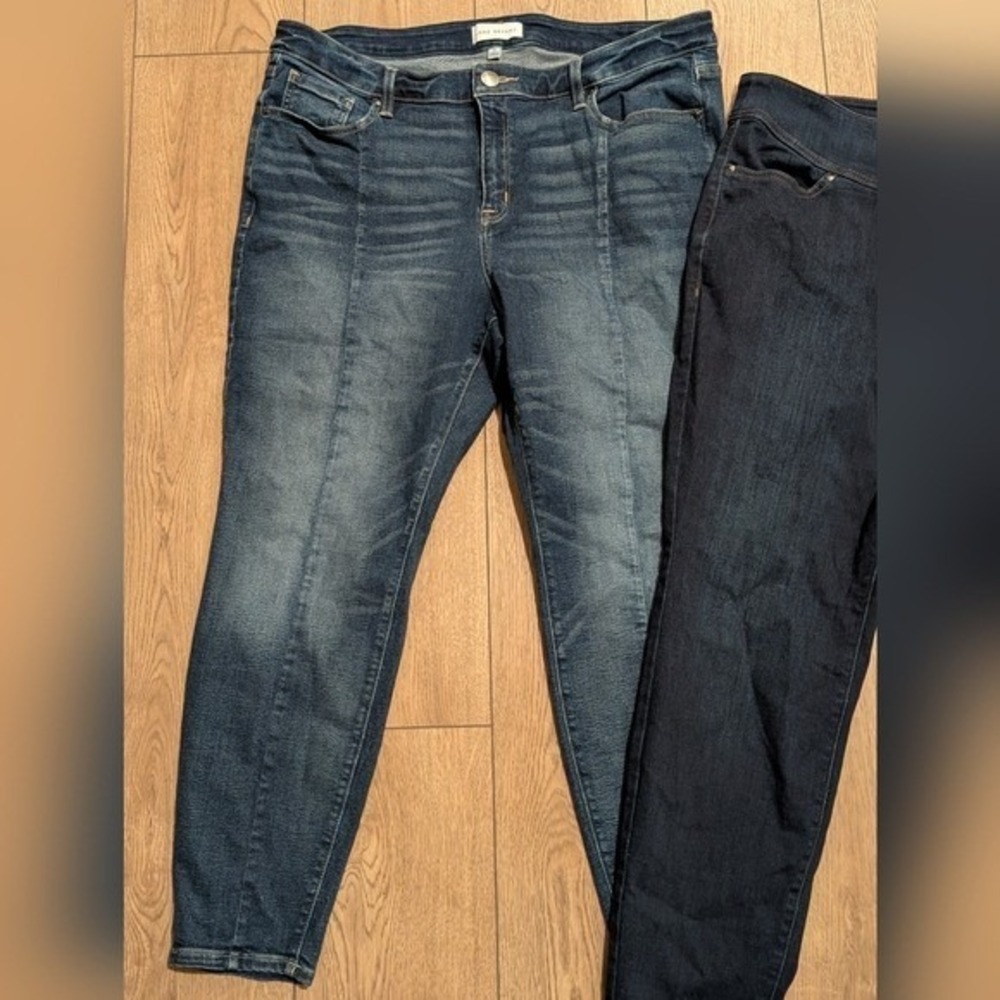 Lane Bryant Jeans Plus 18 2X Dark Wash Skinny Stretch Denim Bundle Lot 3 Pairs - Picture 4 of 9
